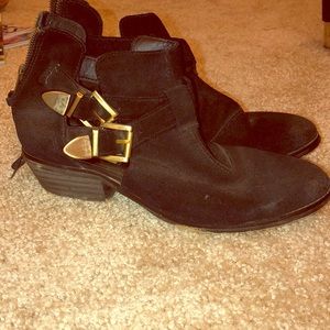 Steve Madden suede boots with cut-outs